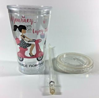 Merle Norman Cosmetics Promotional Travel Cup With Straw