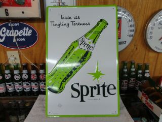 Sprite Soda Embossed Sign Modern Usa Made 26x17 By Coca Cola