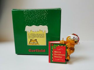 Vintage 1978 Enesco Garfield Christmas Ornament Merry Christmas Teacher Nos
