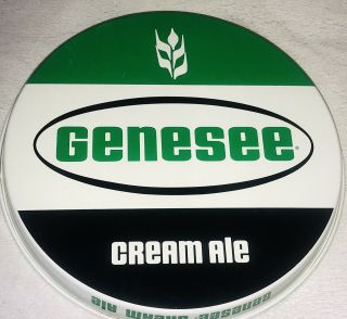 Vintage GENESEE Cream Ale Beer 2 Sided Graphics Green White Metal Serving Tray 2