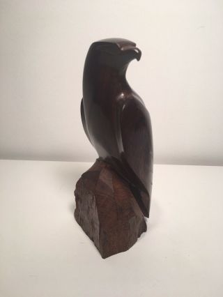 Vintage Ironwood Hand Carved Perched Eagle Statue 9” 2 Lbs 11 Oz