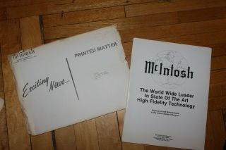 Vintage Mcintosh Audio Advertisement Pamphlet Brochure Booklet Leaflet Paper