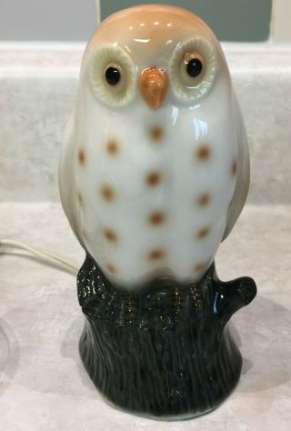 I.  W.  Rice & Co Vintage Porcelain Owl Night Light