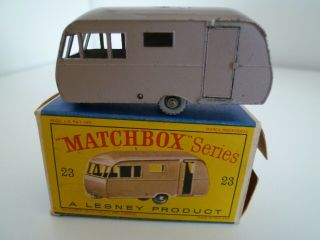 Vintage Matchbox Lesney No.  23c Bluebird Dauphine Caravan Spw Box 1960