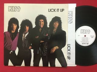 Kiss Lick It Up Rare White Label Canada Press Lp (1983) Mercury Srm - 1 - 4082 Ex