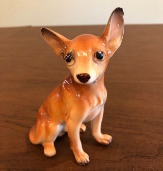 Vintage Large Porcelain Chihuahua Dog Figurine Brinn 