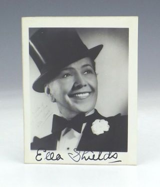 Ink Signed - Ella Shields - Male Impersonator Autographed Photograph