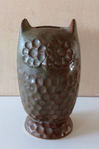 Vintage Brown Ceramic Owl Piggy Bank Figure Figurine Room Decor