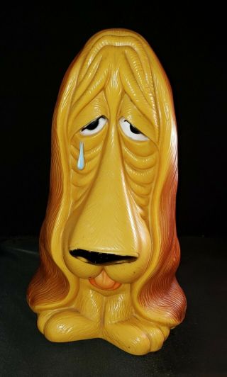 Vintage Sad Face Dog Crying Basset Hound Bank My Toy Inc 1971 11 "