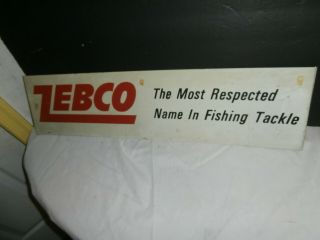 Vintage Tin Display Rack Sign Zebco The Most Respected Name In Fishing Tackle