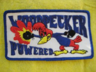 Vintage 5 Woodpecker Powered Patch 4 1/2 " X 2 1/2 "