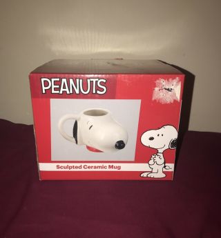 Peanuts Snoopy Sculpted Ceramic Mug Coffee Cupin Box 16oz Hand Wash Only Vandor
