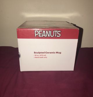 Peanuts Snoopy Sculpted Ceramic Mug Coffee Cupin Box 16oz Hand Wash Only Vandor 2