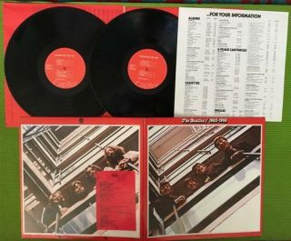 Beatles 1962 - 1966 2lp Song Sticker Inner Insert Love Me Do Day Tripper Red Album