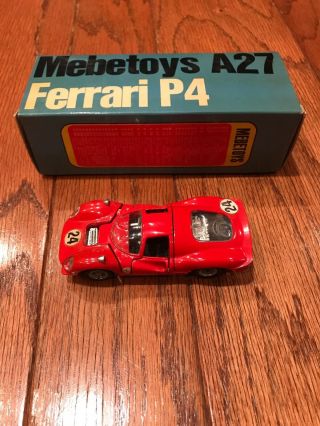 Rare Orig.  Vin Mebetoys Mattel A27 Ferrari P4 W/ Box Race Car 1:43