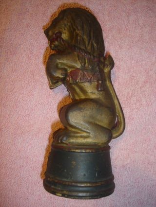 Vintage A.  C.  Williams Performing Circus Lion Cast Iron On Barrel Bank 1920 