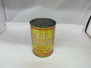 Vintage One Quart All Star Oil Can Empty S - 022
