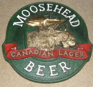 Vintage Moosehead Canadian Lager Beer 13 " X 14 " 3 - D Resin Sign