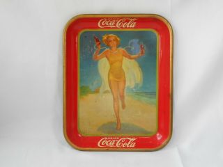Vintage 1937 Coca - Cola Metal Advertising Tray 3