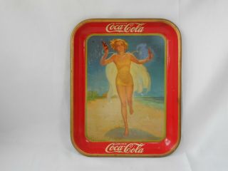 Vintage 1937 Coca - Cola Metal Advertising Tray 4