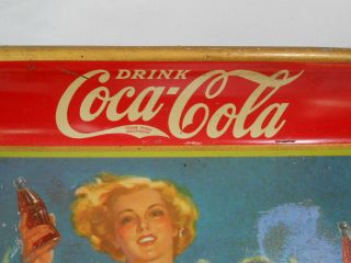 Vintage 1937 Coca - Cola Metal Advertising Tray 7