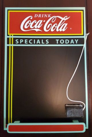 Coca Cola Wood Chalkboard " Specials Today " Menu Sign