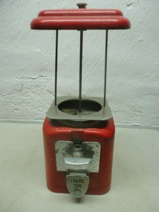 Vintage 1 Cent Oak Gumball Machine