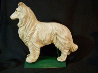 Antique Shenley Whiskey Collie Dog Paper Mache Advertising Statue Figure Sign