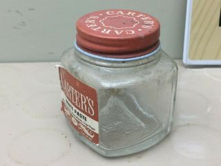 Vintage CARTER White Paste Glass Jar - scrapbooks photos 3