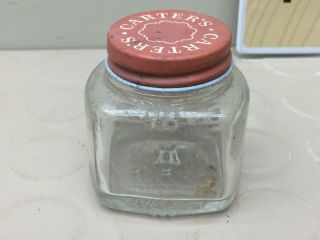 Vintage CARTER White Paste Glass Jar - scrapbooks photos 5