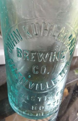 Antique Pre Prohibition John Kuhlmann Brewing Co.  Beer Bottle. 3