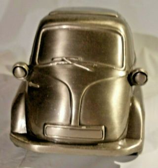 Vintage Bmw Isetta Metal Bank Rare Aged Silver Pewter Finish Plug