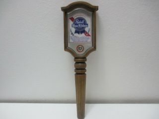 Pabst Blue Ribbon Beer Tap Handle Faux Wood Plastic 11 3/8 " Long