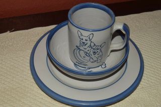 Vintage Louisville Stoneware Plate,  Bowl & Coffee Mug Pembroke Welsh Corgi 4