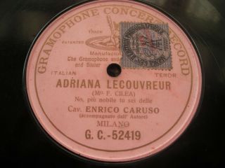Rare 10” Pink G&t – Enrico Caruso (adriana Lecouvreur)