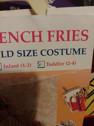 McDonald ' s French Fry Fries Halloween Costume (toddler (2 - 4) - in Packaging 3