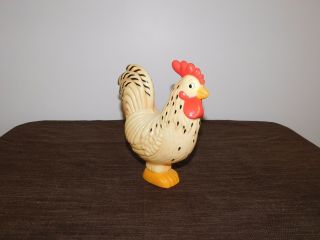 Vintage 8 1/2 " High Plastic Chicken Rooster Coin Savings Bank