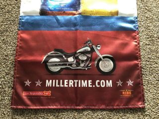 (L@@K) Miller Lite Beer Harley Davidson Motorcycles 100 Year Cloth Banner RARE 2