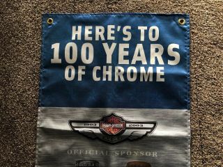 (L@@K) Miller Lite Beer Harley Davidson Motorcycles 100 Year Cloth Banner RARE 5