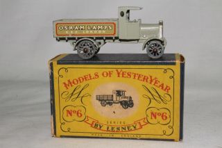 Matchbox Lesney Models Of Yesteryear Y - 6 Aec Lorry,  Osram Lamps,  Boxed