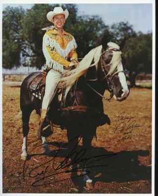 Rex Allen Signed Photo Color With His Horse Koko