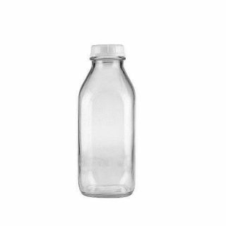 The Dairy Shoppe Heavy Glass Milk Bottles 33.  8 Oz Jugs With Extra Lids 1,  33.  8