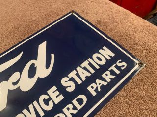 Vintage Porcelain Ford Authorized Service Station sign 18 X 8 Inches 5
