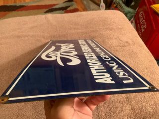 Vintage Porcelain Ford Authorized Service Station sign 18 X 8 Inches 7