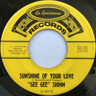 Gee Gee Shinn Sunshine Of Your Love Rare Louisiana Psych Funk/sweet Soul 45 Hear