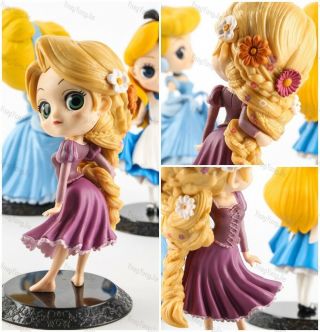 Q Posket Disney Rapunzel Characters Cute Girl Princess Pvc Figure Toy Gift Loose