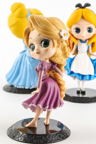 Q posket Disney Rapunzel Characters cute girl Princess PVC figure toy gift Loose 3