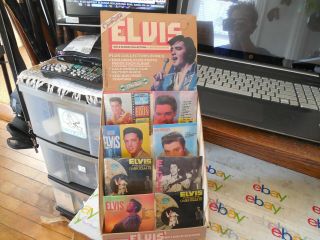 Vintage Elvis Presley Chu - Bops Bubble Gum Records With Retail Store Display Box