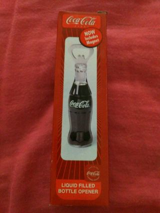 6 " Collectible Coca - Cola Liquid Filled Bottle Opener With Magnet