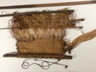 Antique Kuba Loom With Raffia Weaving From West Africa